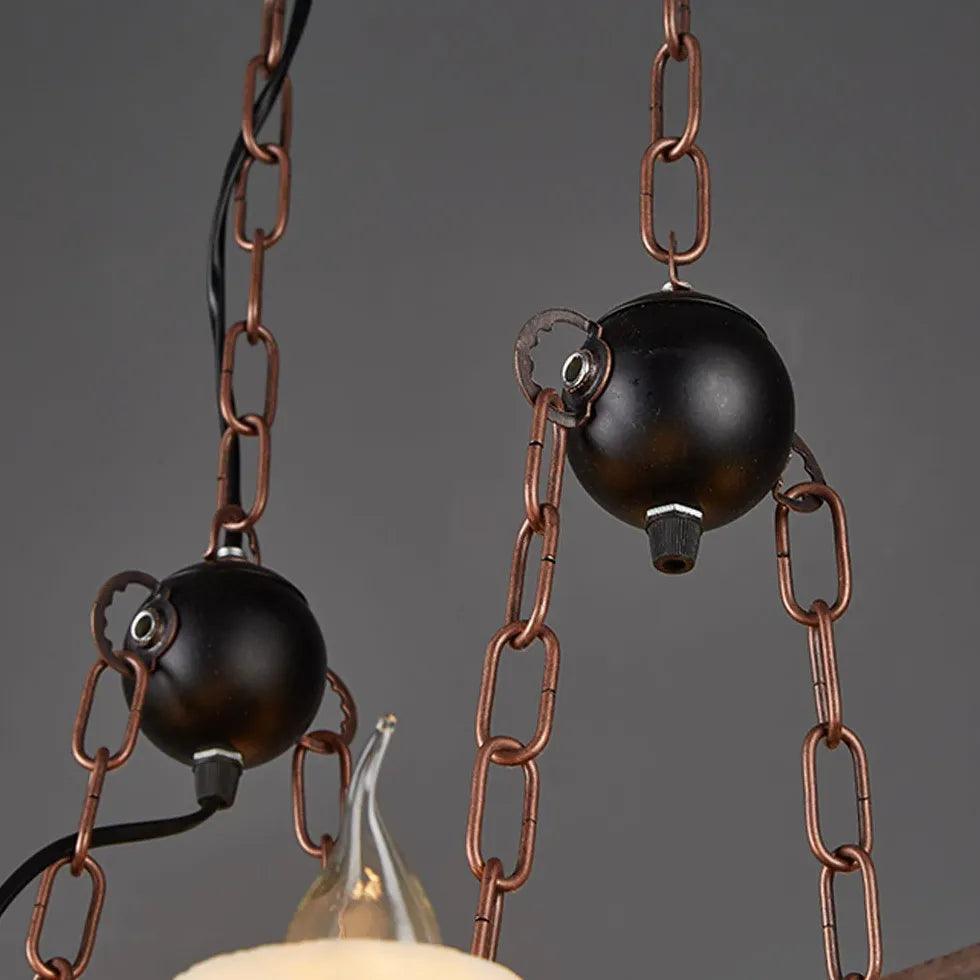 Boat-Shaped Wooden Vintage Candle-Style Pendant Light - Clowas