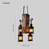 Boat-Shaped Wooden Vintage Candle-Style Pendant Light - Clowas