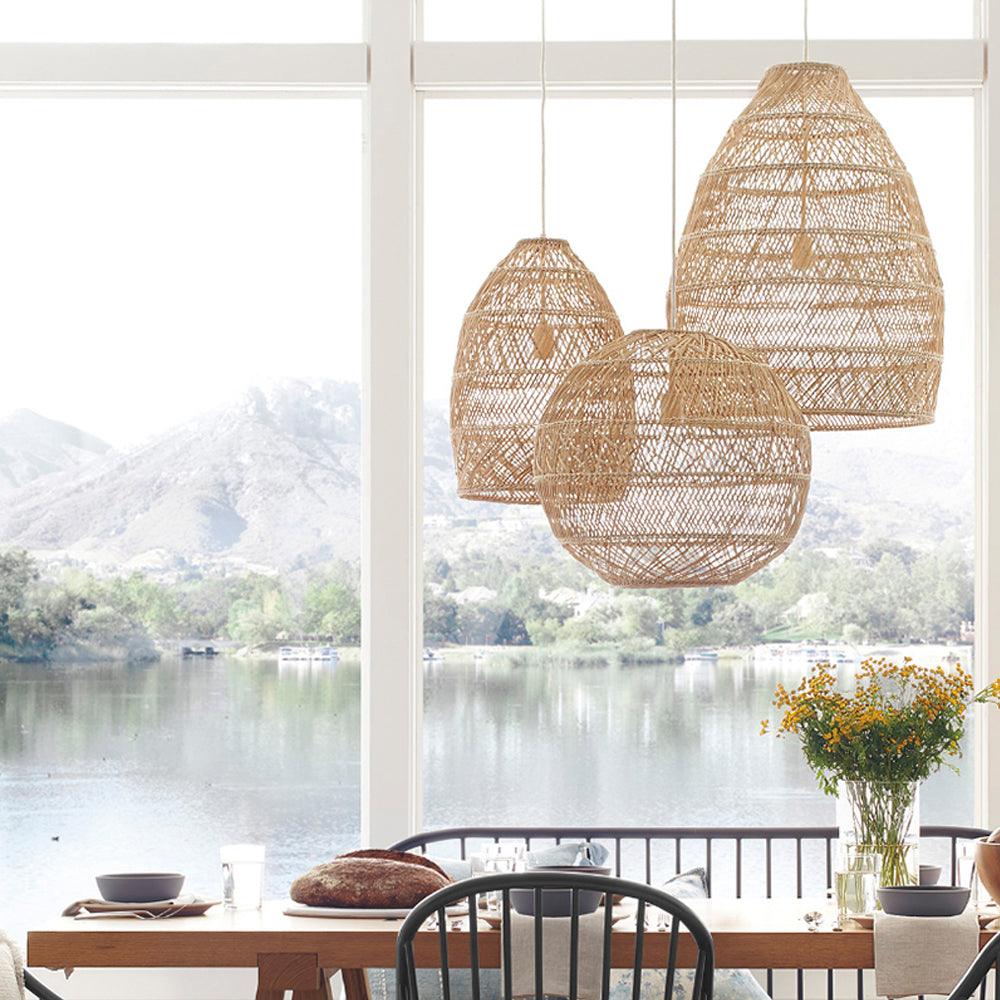 Rattan Pendant Light for Rustic Dining Room