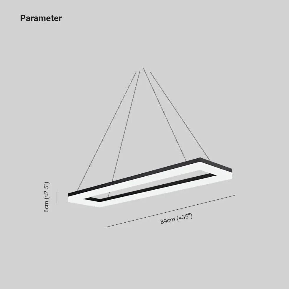 Rectangular Black LED Office Pendant Light - Clowas