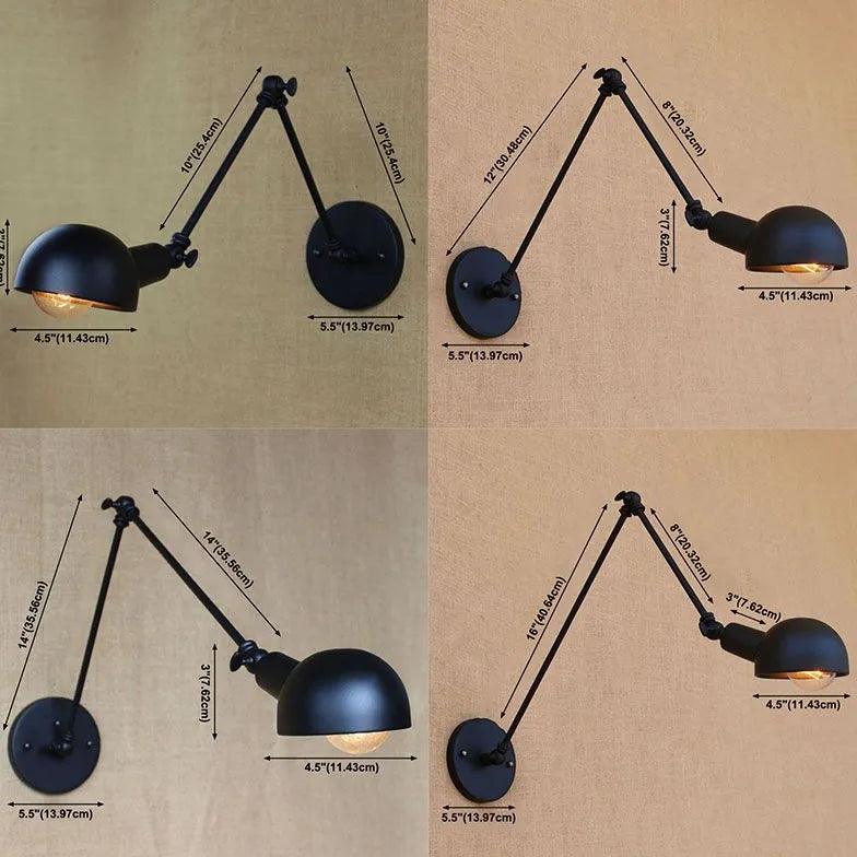 Adjustable Black Reading Wall Light - Clowas