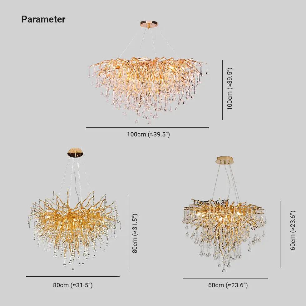 Branch-shaped Crystal Luxury Living Room Pendant Light - Clowas