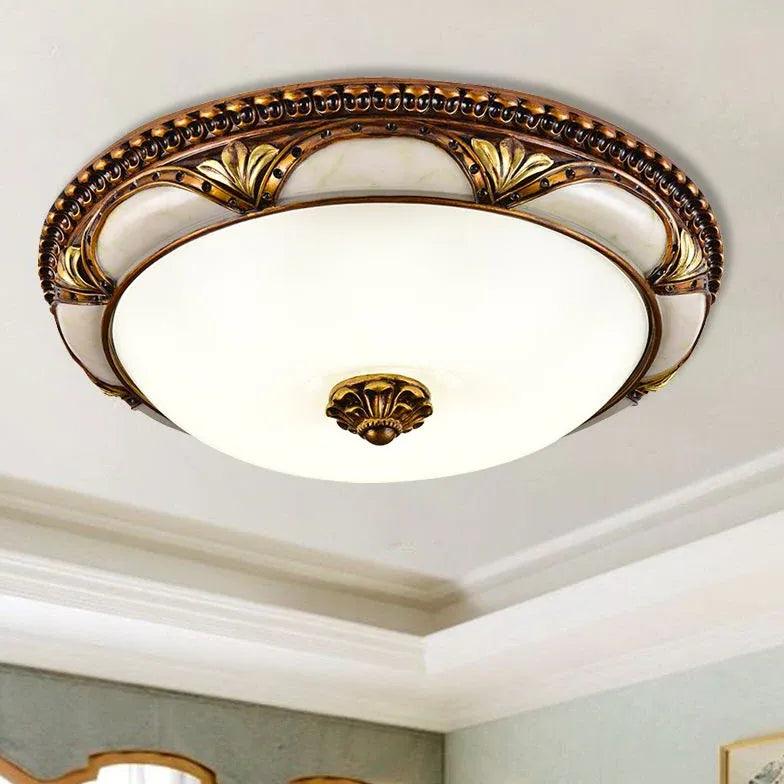 Brass Round Vintage Ceiling Light - Clowas