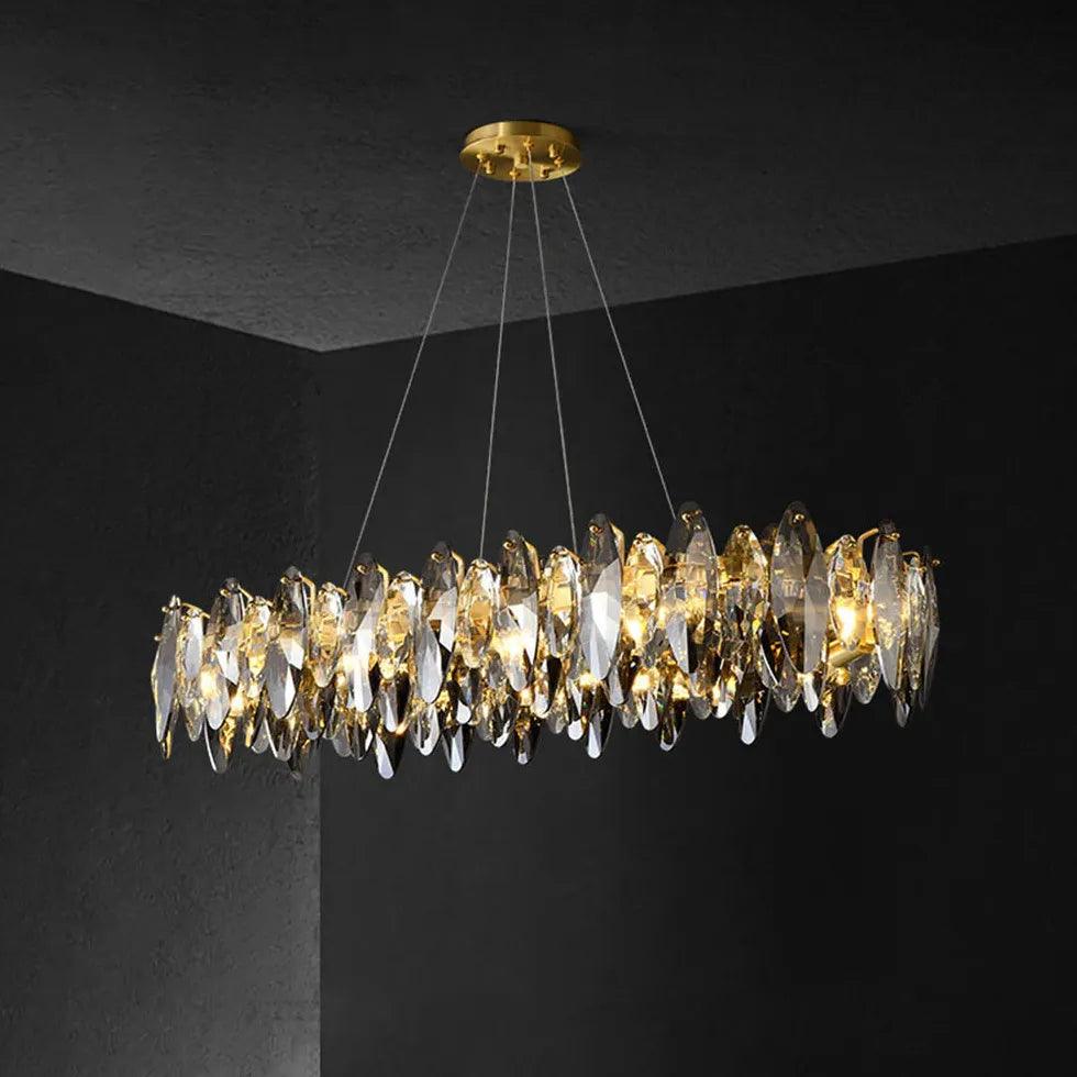 Bright Lights Shadows Crystal Gold Pendant Light - Clowas