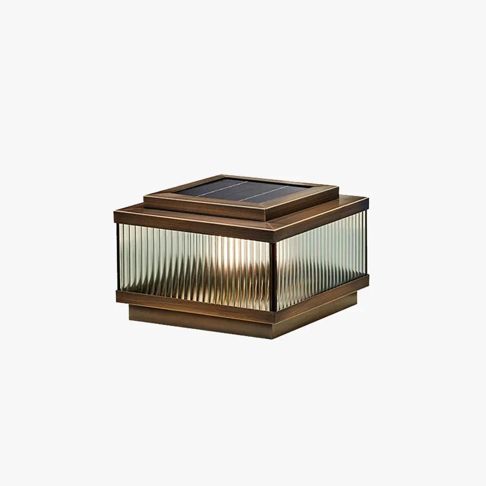 Brown Glass Solar Outdoor Pillar Lights - Clowas