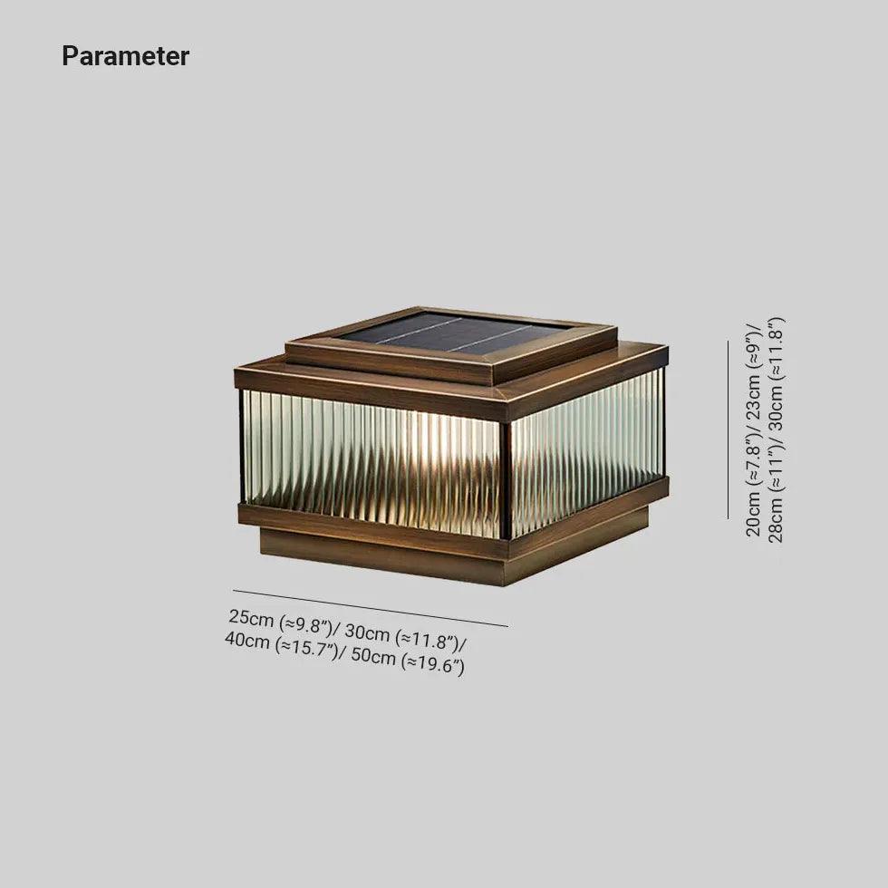 Brown Glass Solar Outdoor Pillar Lights - Clowas