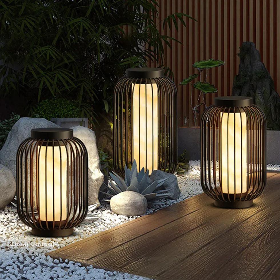 Brown Lantern Cylinder Outdoor Floor lamps - Clowas