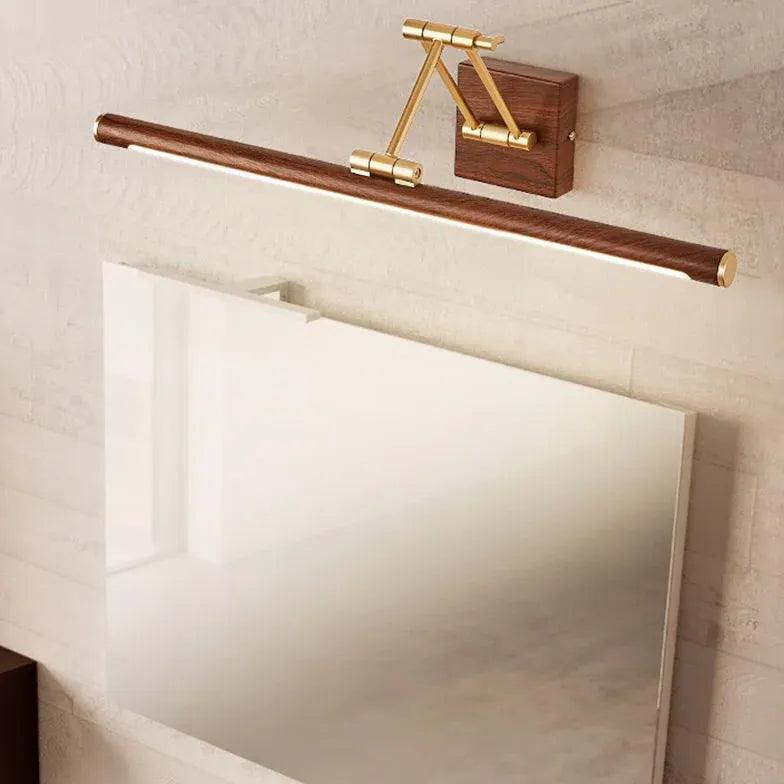 Brown Linear Adjustable Arm Mirror Lights - Clowas
