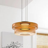 Italian Glass Amber Pendant Light for Dining Room