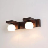 Contemporary Chinese Walnut Bathroom Wall Light