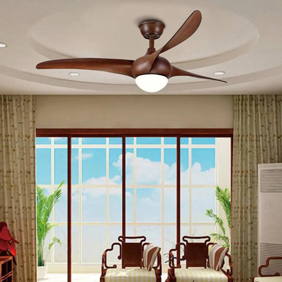 Minimalist Three-Blade Ceiling Fan with Light