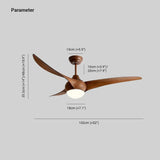 Minimalist Three-Blade Ceiling Fan with Light