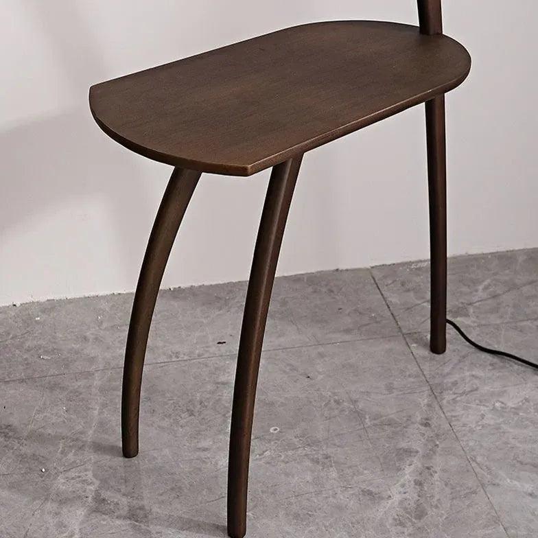 Brown Tripod Floor Lamp with Round Lampshade - Clowas