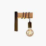 Bulb Wooden Base Industrial Wall Lights - Clowas