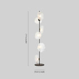 Multi-Head Transparent Glass Straight Pole Floor Lamp - Clowas