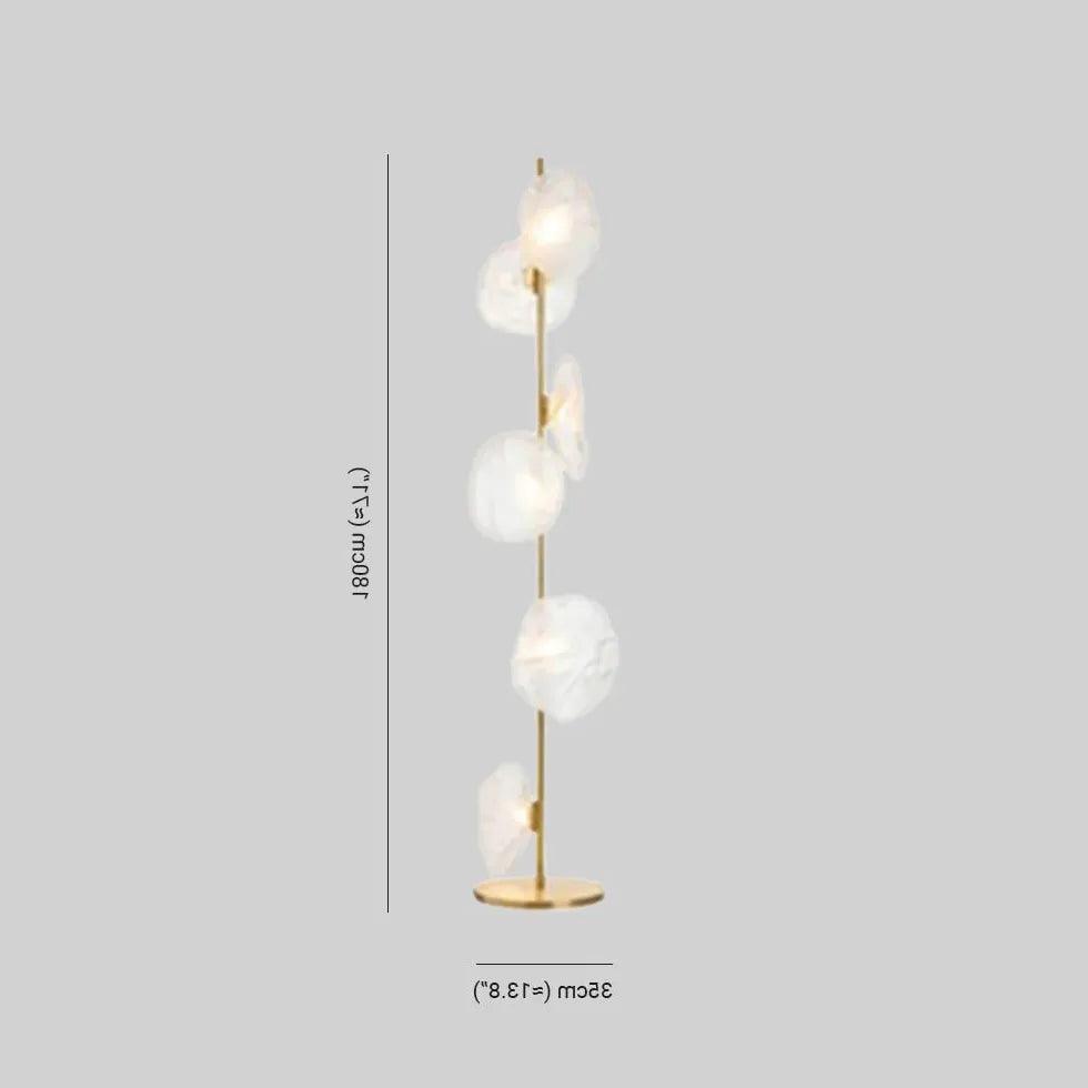 Multi-Head Transparent Glass Straight Pole Floor Lamp - Clowas