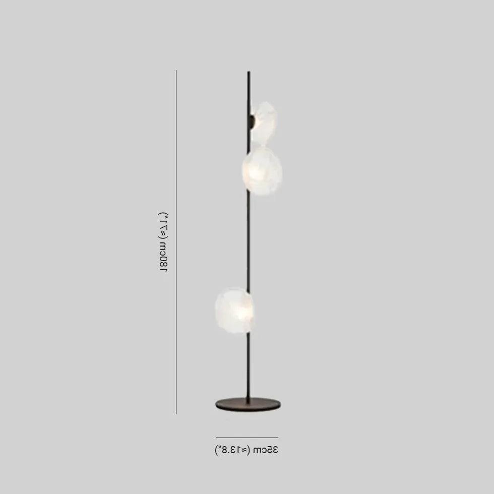 Multi-Head Transparent Glass Straight Pole Floor Lamp - Clowas