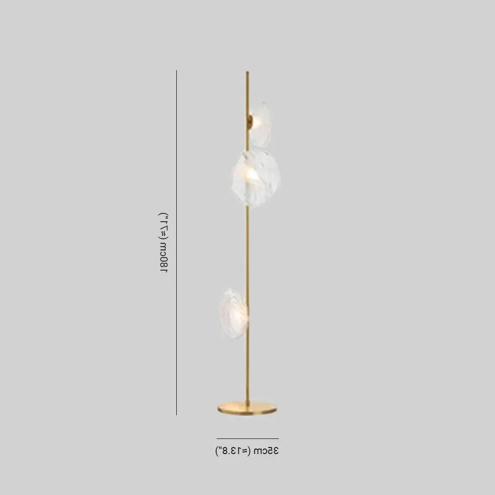 Multi-Head Transparent Glass Straight Pole Floor Lamp - Clowas