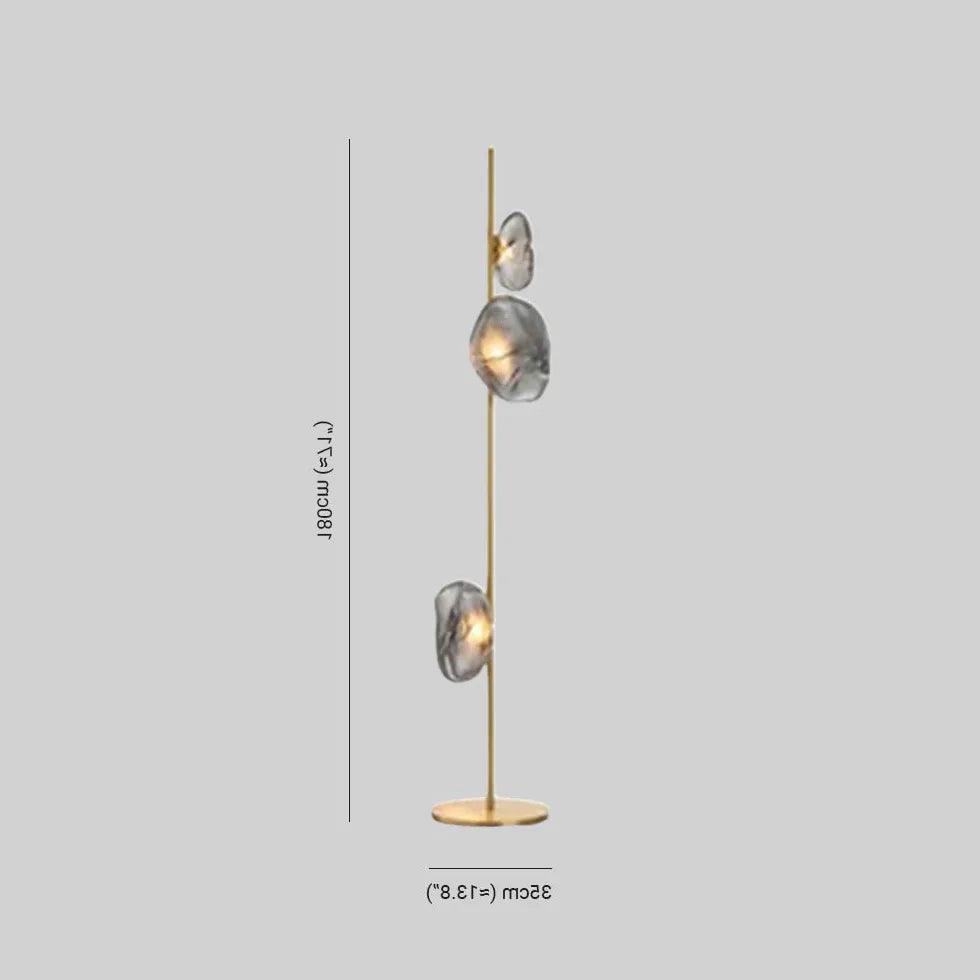 Multi-Head Transparent Glass Straight Pole Floor Lamp - Clowas
