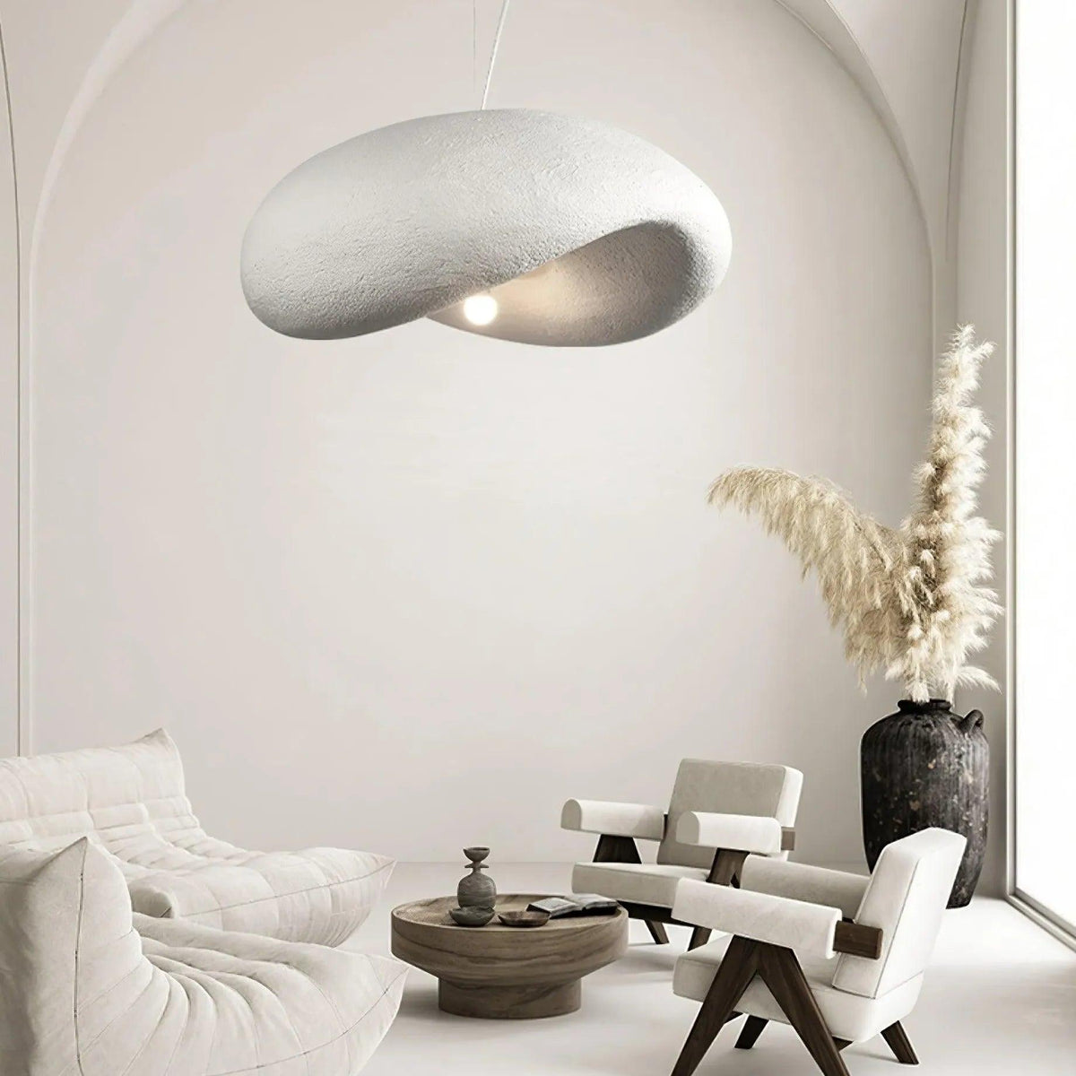 Faux Concrete Design Modern White Pendant Light - Clowas