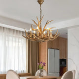 Antler Chandelier Rustic Wood With Anti Glare Lighting For Living Rooms
