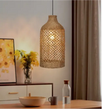 Nordic Rattan Pendant Light Dimmable LED for Living Room