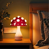 Modern Mushroom Table Lamp Glass for Bedside, Anti-Glare