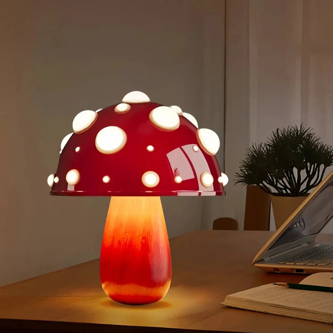 Modern Mushroom Bedside Table Lamp with Anti-Glare Lighting