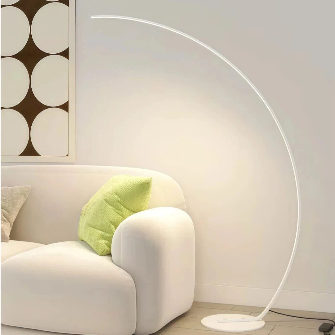 Minimalist Arc Floor Lamp Metal Dimmable for Living Room