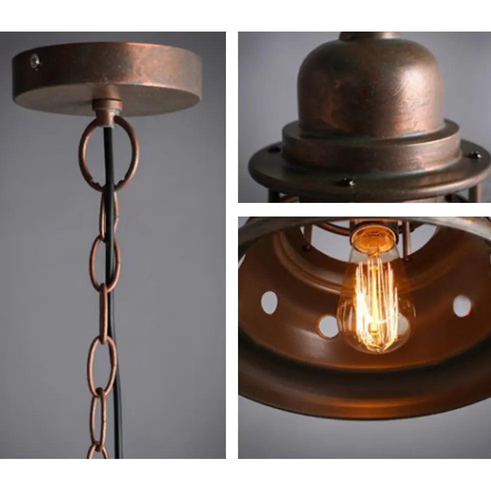 Cage Design Vintage Copper Industrial Pendant Light - Clowas