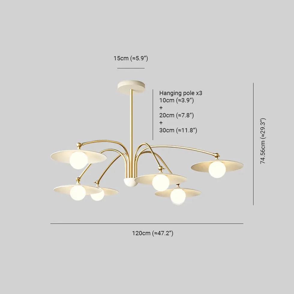 Disc-Shaped Multi-Head Lampshade Branch Chandelier - Clowas
