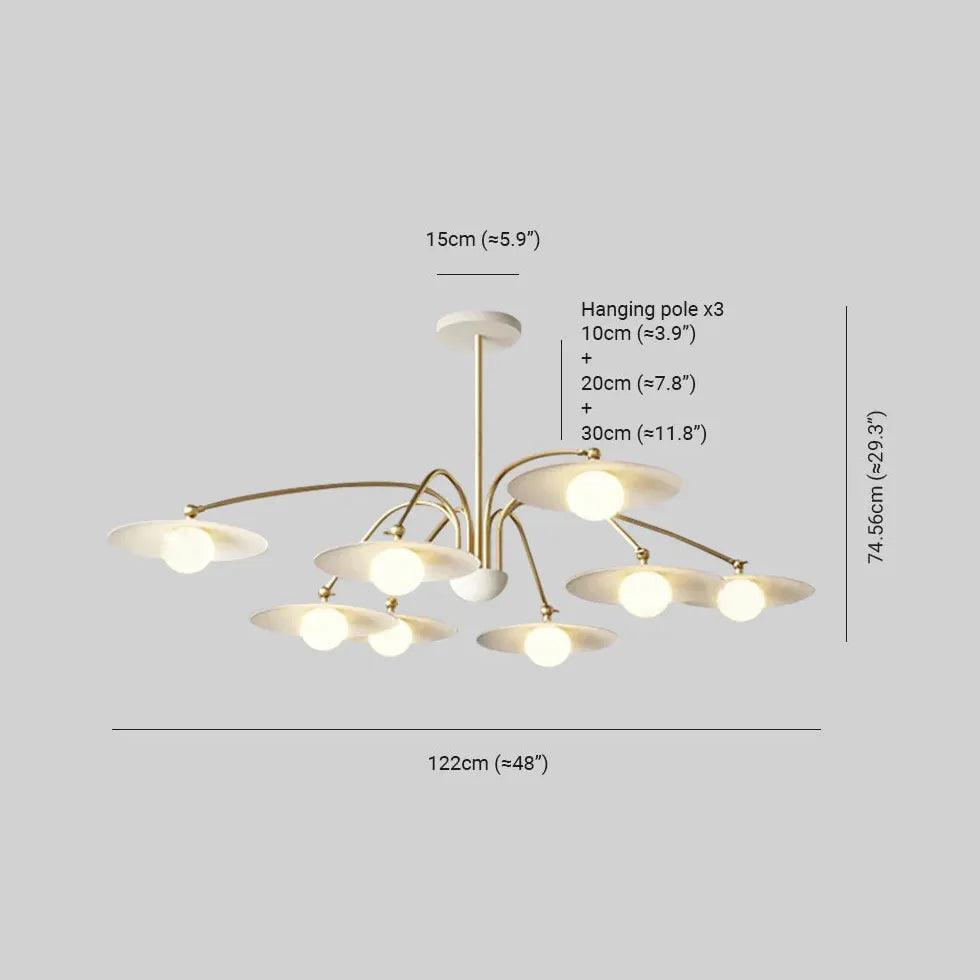 Disc-Shaped Multi-Head Lampshade Branch Chandelier - Clowas