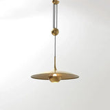 Gold Metal Disc-Shaped Vintage Pendant Light - Clowas