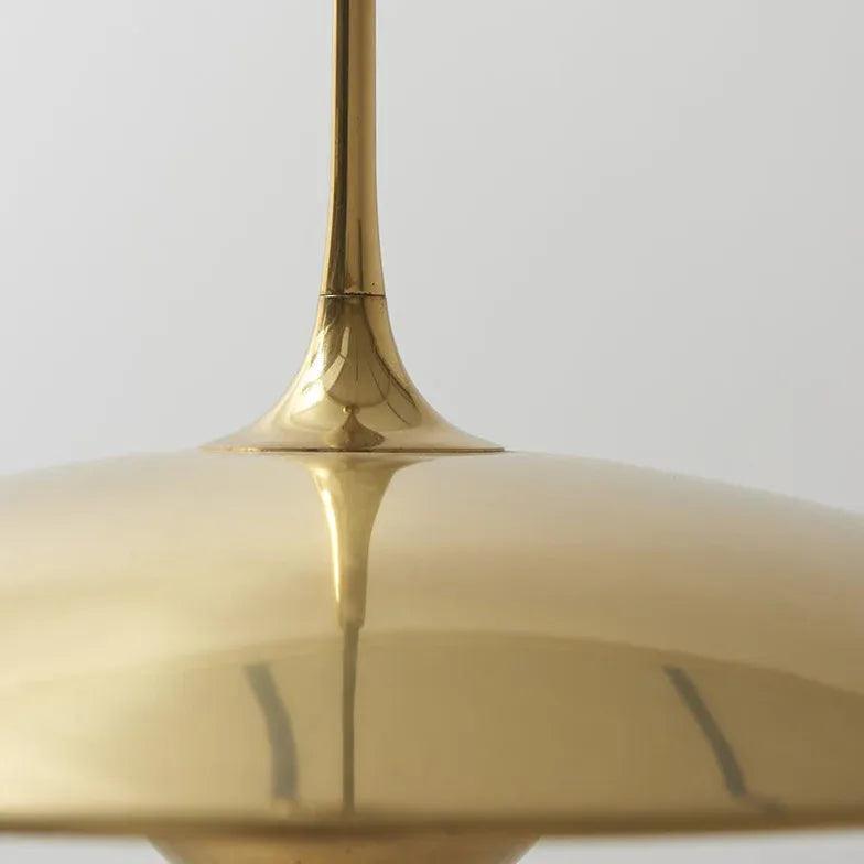 Gold Metal Disc-Shaped Vintage Pendant Light - Clowas