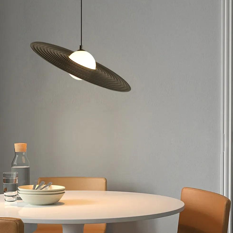 Flat Ring-shaped Lampshade White Dining Room Pendant Light - Clowas