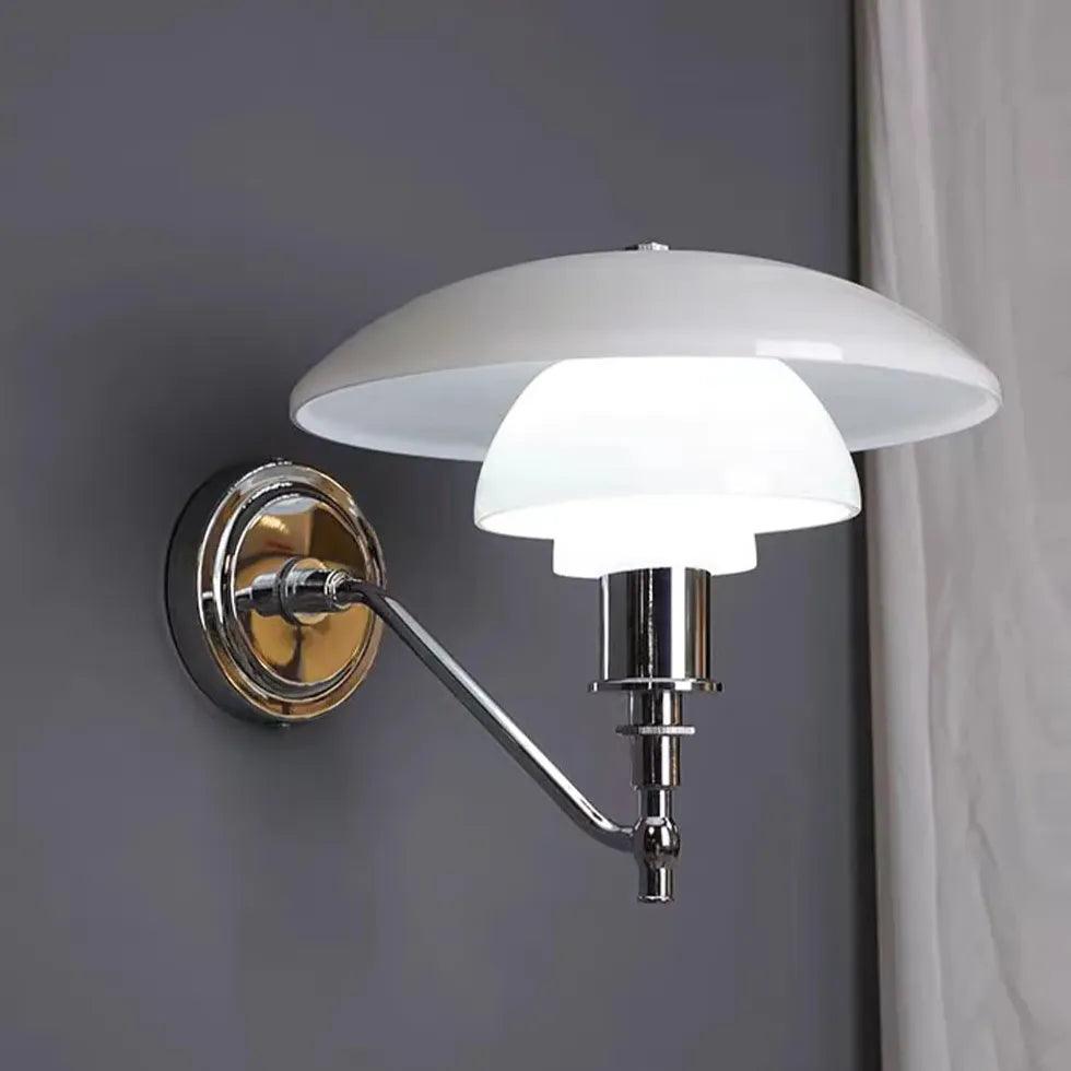 Chrome Plated Glass Lampshade Modern Wall Lights - Clowas
