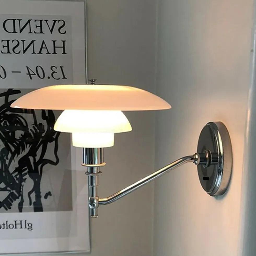 Chrome Plated Glass Lampshade Modern Wall Lights - Clowas