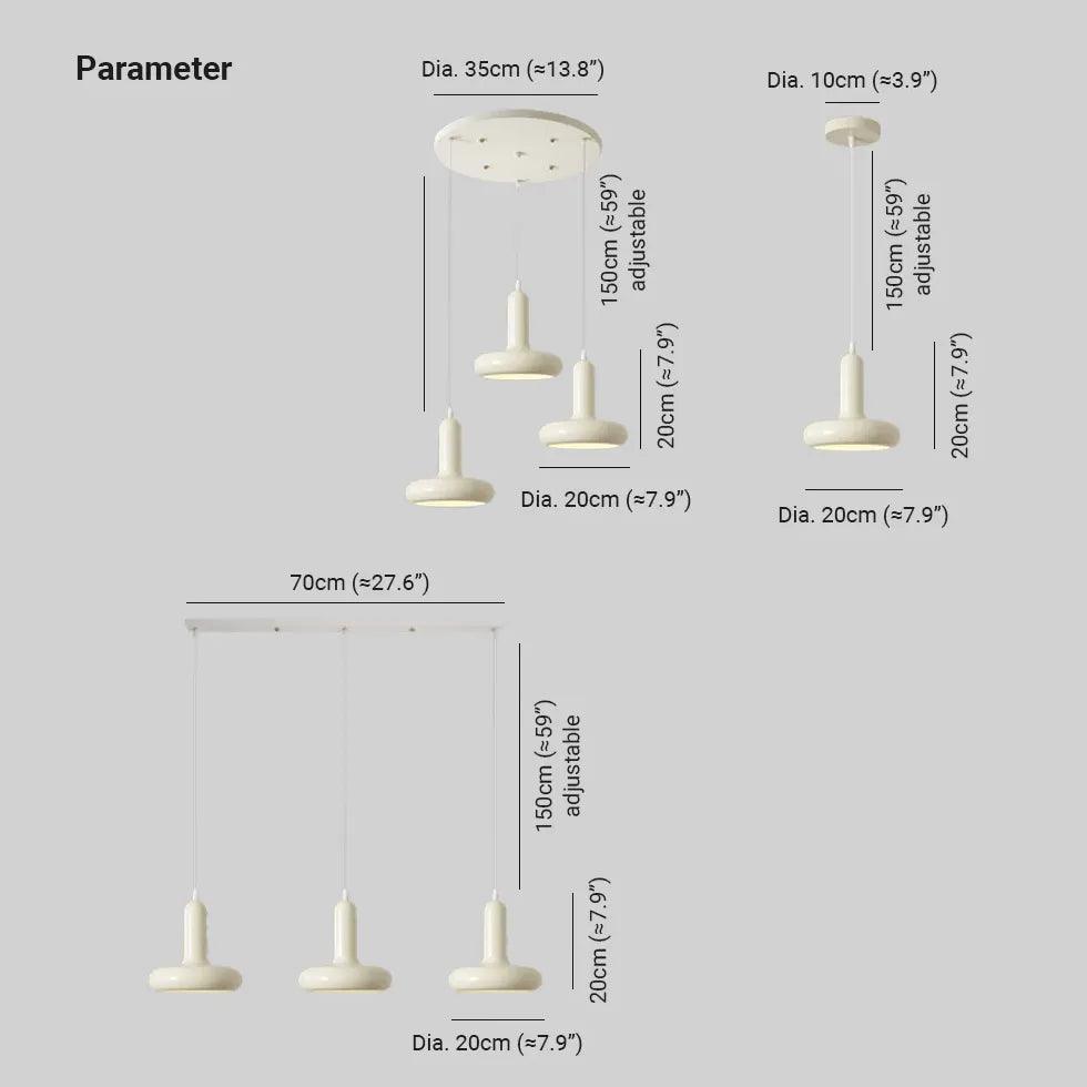 Sleek Rounded Design White Dining Pendant Light - Clowas