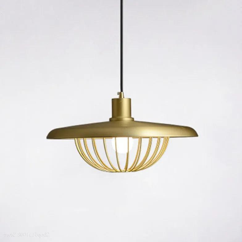 Metal Disc-Shaped Vintage Single-Head Pendant Light - Clowas