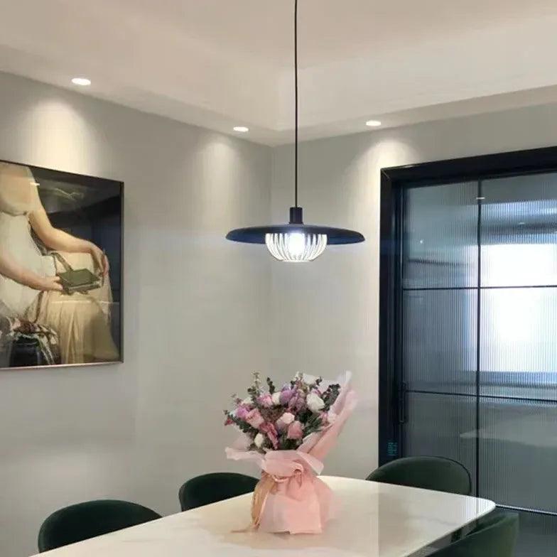 Metal Disc-Shaped Vintage Single-Head Pendant Light - Clowas