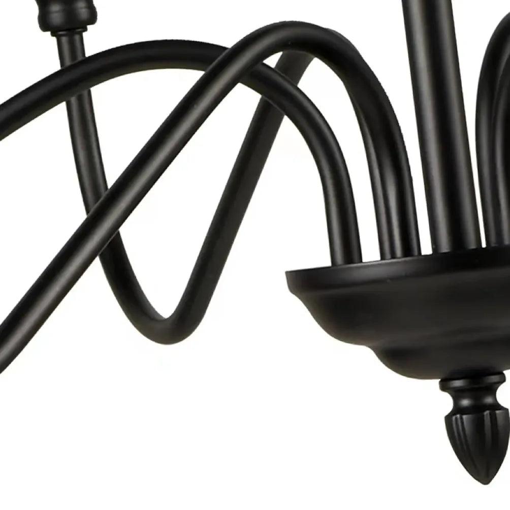 Candelabra Style Black Metal Kitchen Chandelier - Clowas