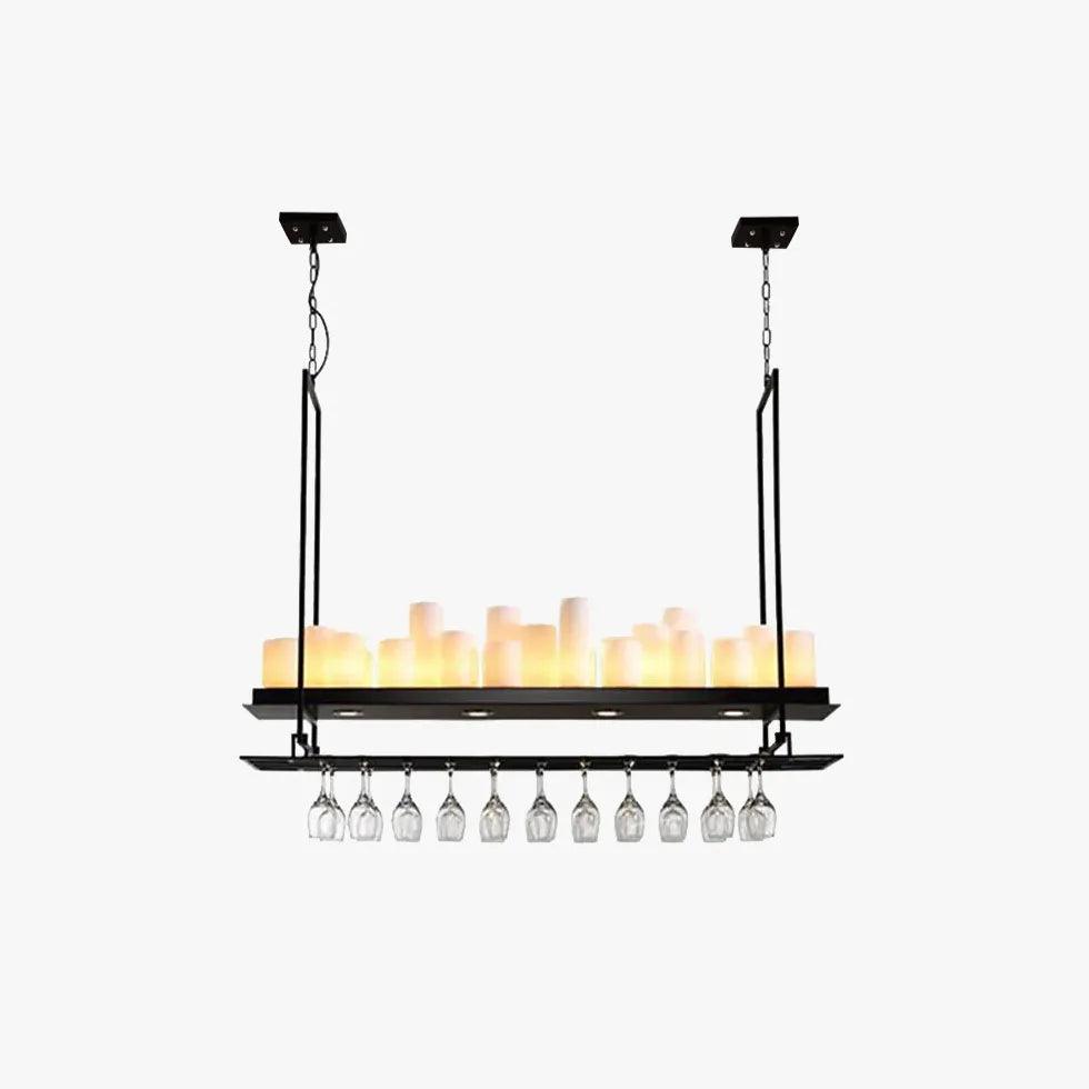 Candle Holder Black Dining Room Pendant Light - Clowas
