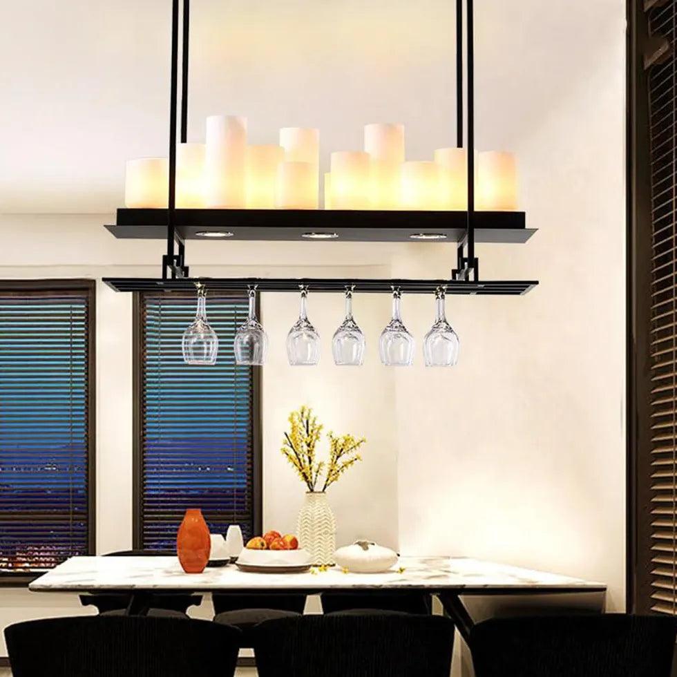 Candle Holder Black Dining Room Pendant Light - Clowas