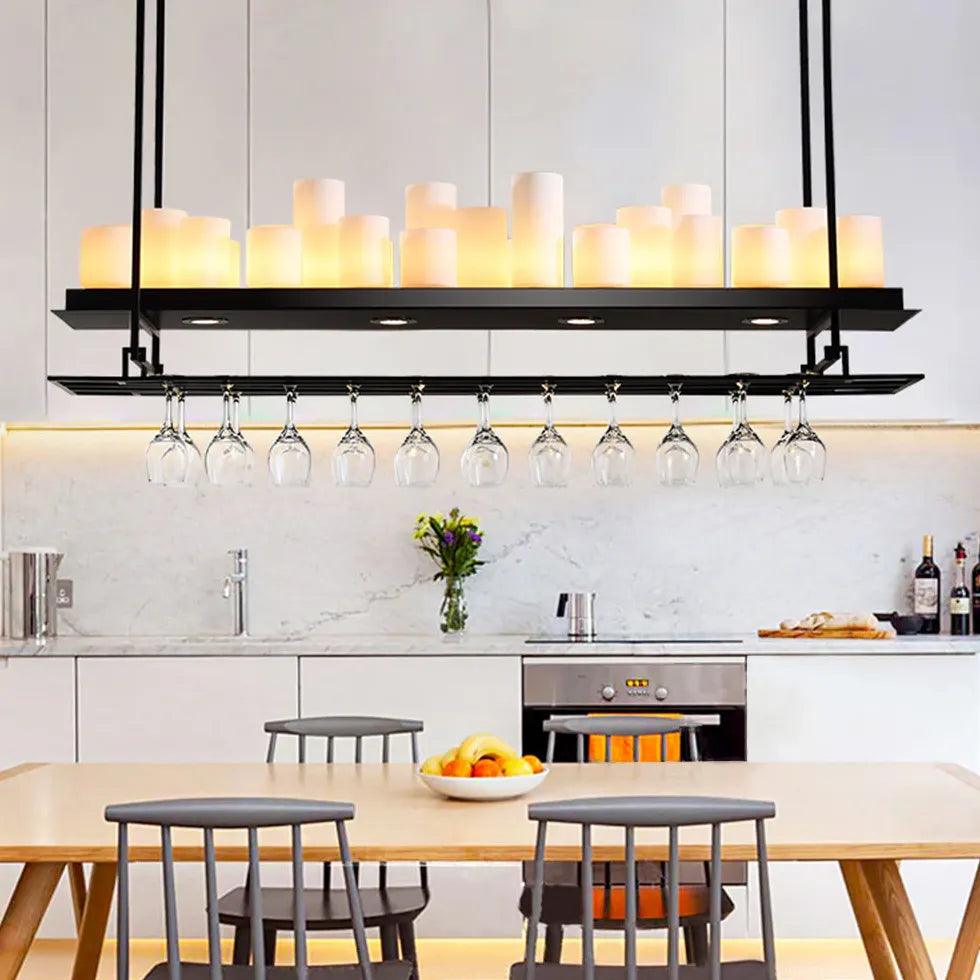 Candle Holder Black Dining Room Pendant Light - Clowas
