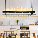 Candle Holder Black Dining Room Pendant Light - Clowas