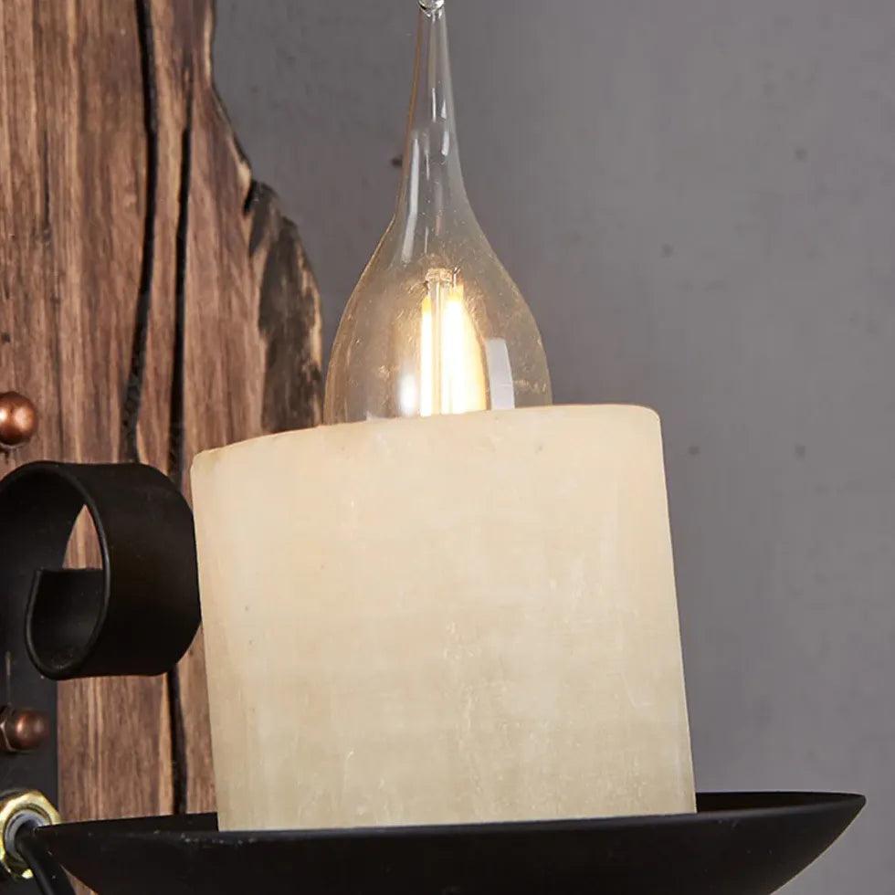 Candle Wall Sconce Lighting Wooden - Clowas