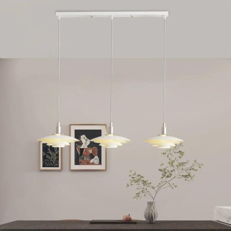 Four-layer White Lampshade Aluminum Pendant Light - Clowas