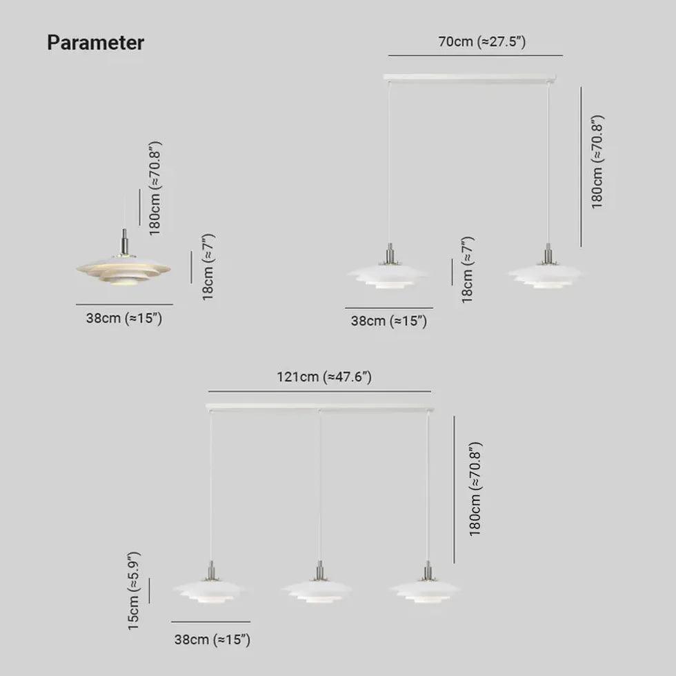 Four-layer White Lampshade Aluminum Pendant Light - Clowas