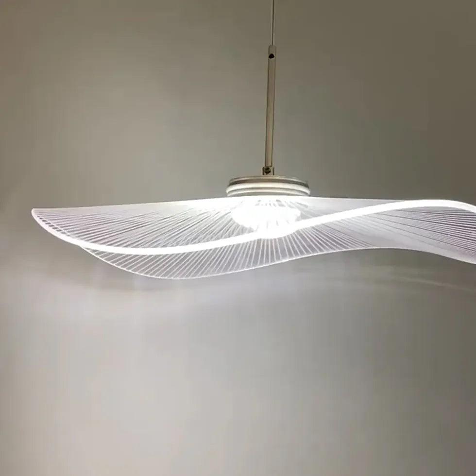 Lotus Leaf-shaped Modern White Acrylic Pendant Light - Clowas