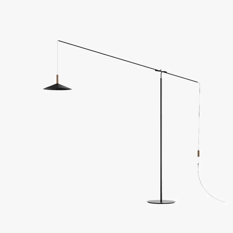 Cantilever Black Minimalist Plug-In Floor Lamp - Clowas